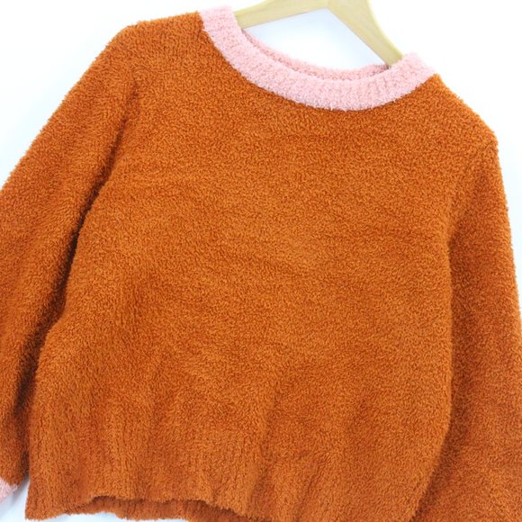 LC Lauren Conrad Women's Casual Orange Soft Funnel Neck Sweater Medium M - Picture 2 of 7
